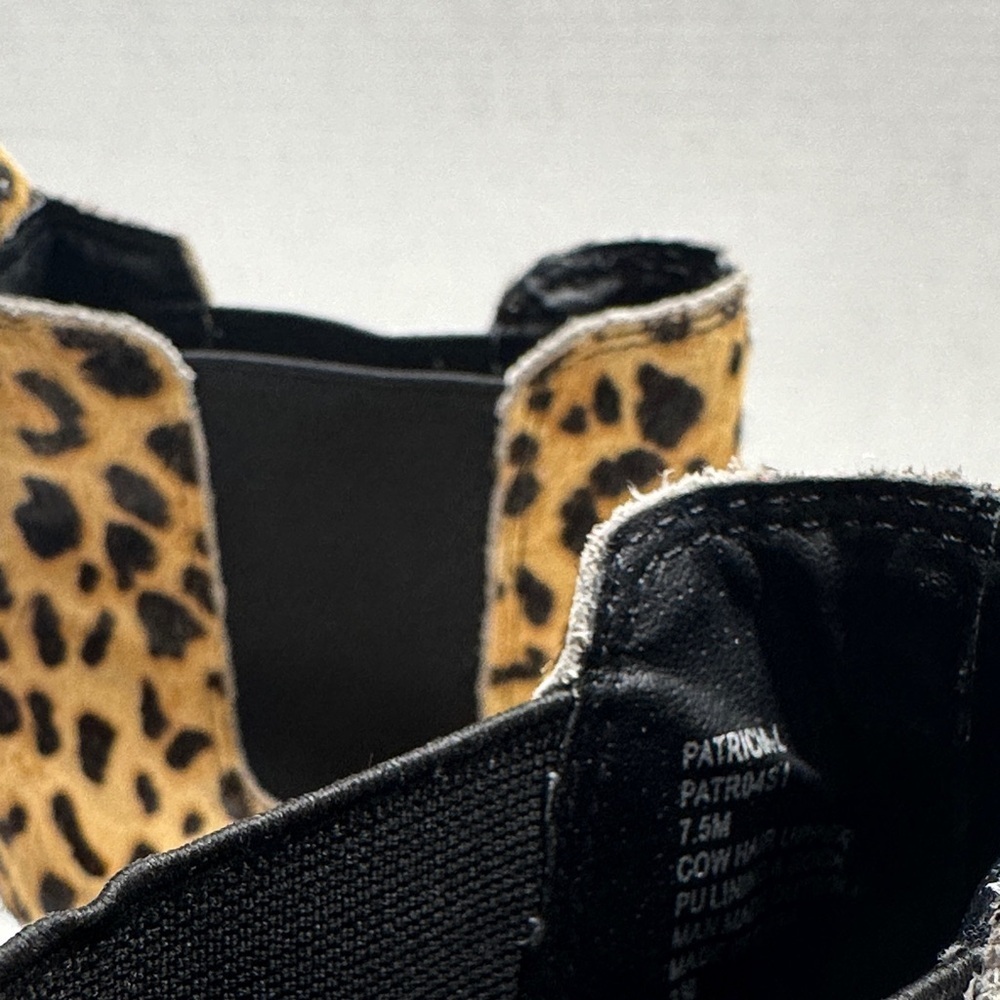 Steve Madden Patricia Heeled Ankle Boots Leopard Print Calf Hair Bootie Size 7.5 - Picture 9 of 11